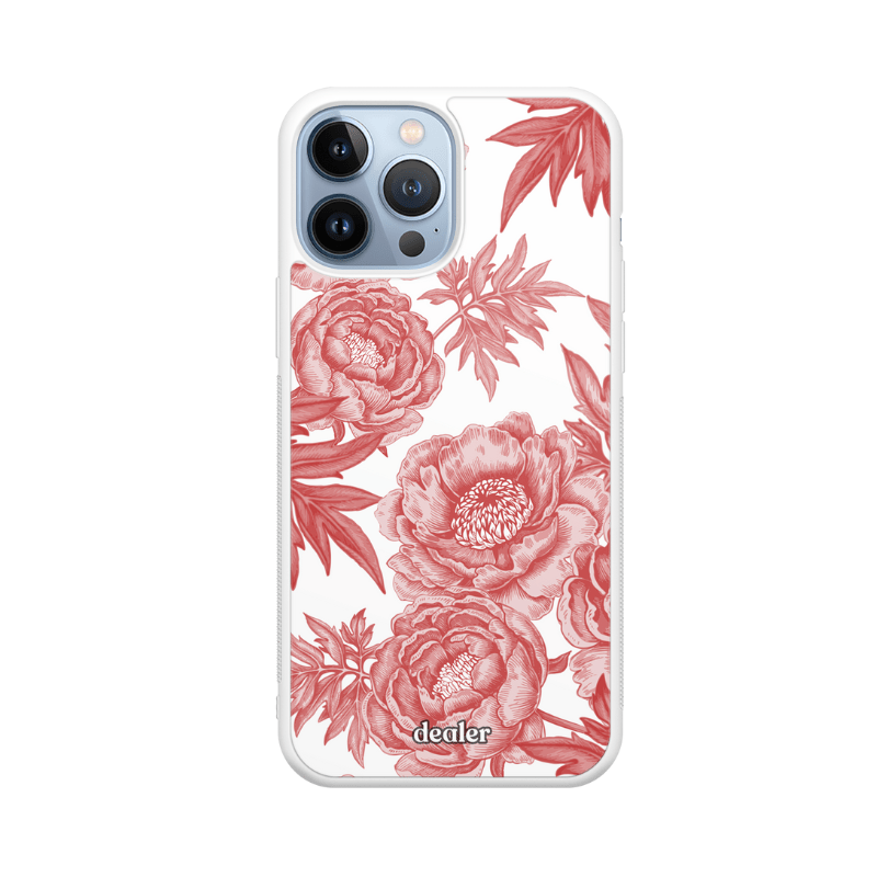 Coque en silicone Fleurs rouges pour iPhone