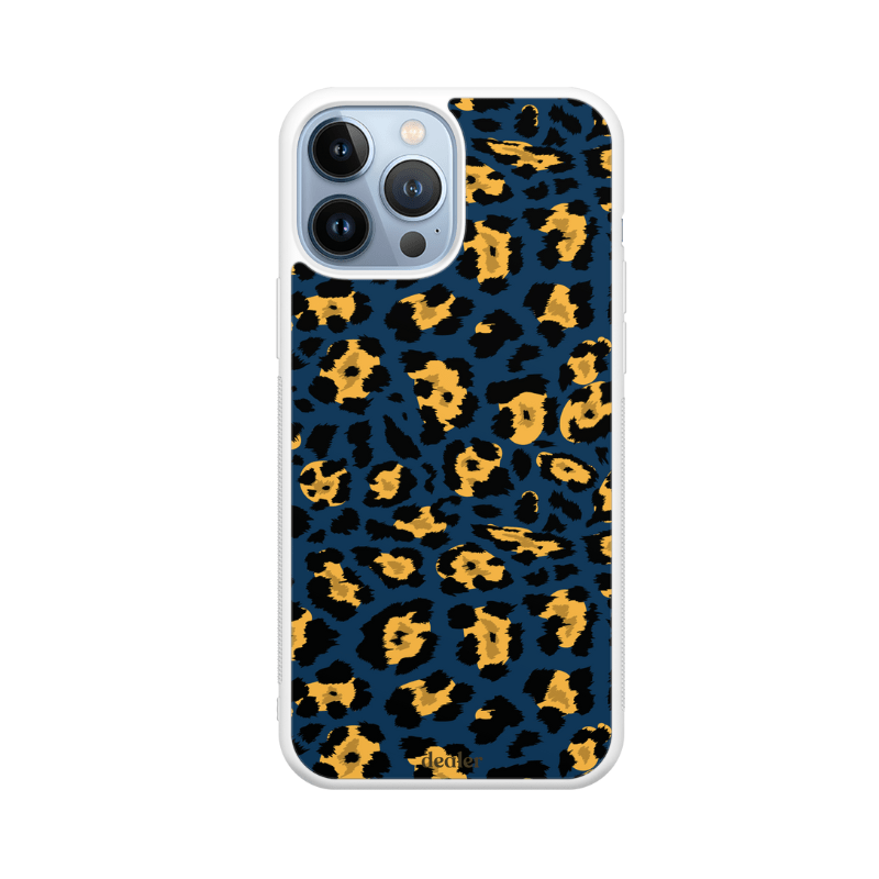 Coque en silicone Léopard Bleu pour iPhone