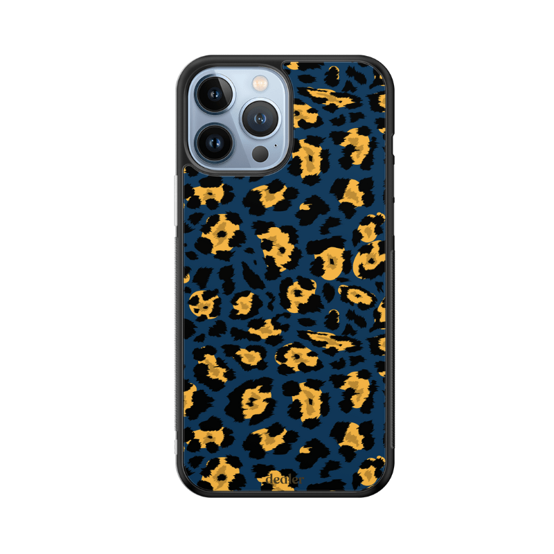 Coque en silicone Léopard Bleu pour iPhone